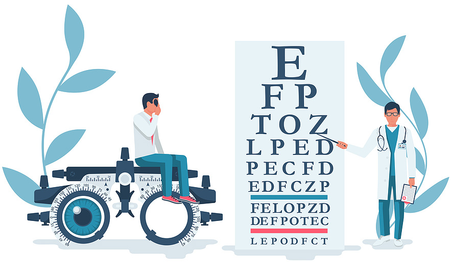ophthalmologist and eye chart